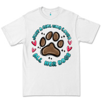 White just a girl who loves all her dogs Premium Tee - MaliasSmallBusiness