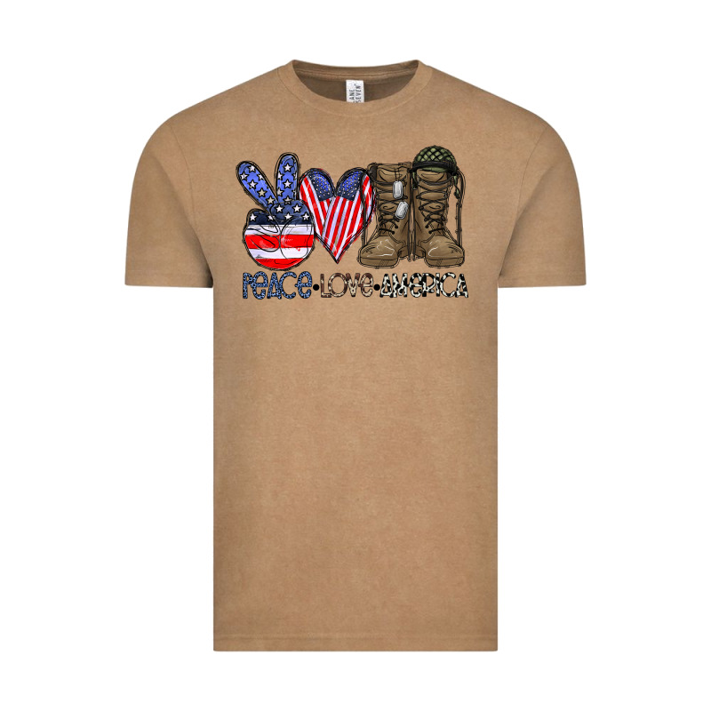 Peace Love America Vintage Tee by CowhideDigitalArt | Teevron