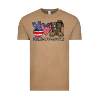 Vintage Coffee peace love america Vintage Tee - CowhideDigitalArt
