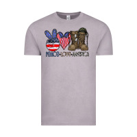 Vintage Zinc peace love america Vintage Tee - CowhideDigitalArt