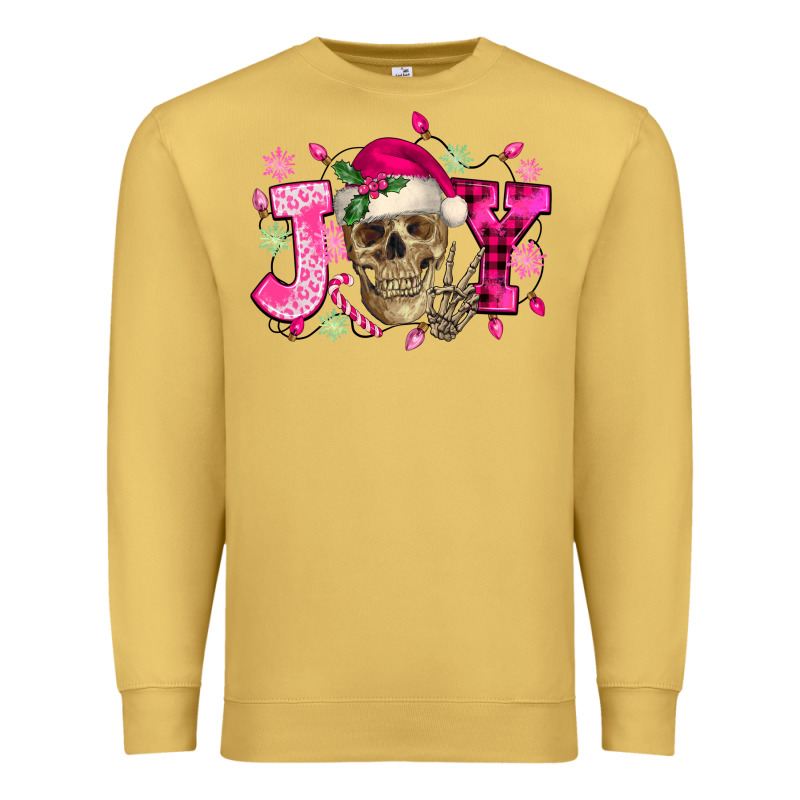 Pink Christmas Joy Skeleton Premium Sweatshirt by NancyCooperArtShop | Teevron