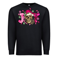Black Pink Christmas Joy skeleton Premium Sweatshirt - NancyCooperArtShop
