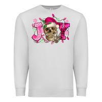 Dove Grey Pink Christmas Joy skeleton Premium Sweatshirt - NancyCooperArtShop