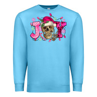 Ocean Blue Pink Christmas Joy skeleton Premium Sweatshirt - NancyCooperArtShop