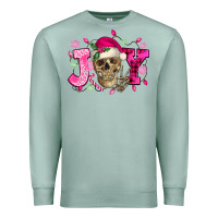 Seafoam Pink Christmas Joy skeleton Premium Sweatshirt - NancyCooperArtShop