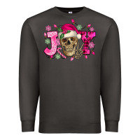 Smoke Pink Christmas Joy skeleton Premium Sweatshirt - NancyCooperArtShop
