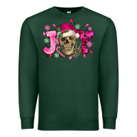 Sports Green Pink Christmas Joy skeleton Premium Sweatshirt - NancyCooperArtShop