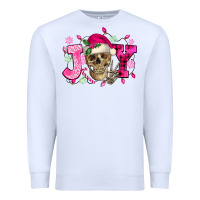 White Pink Christmas Joy skeleton Premium Sweatshirt - NancyCooperArtShop