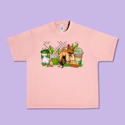Chicken Coffee Cups Urban Heavy Tee Designed By Adodesignshop