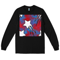 Black Glitter 4th Of July Seamless Pattern Long Sleeve Tee - BundleAndBundleShop