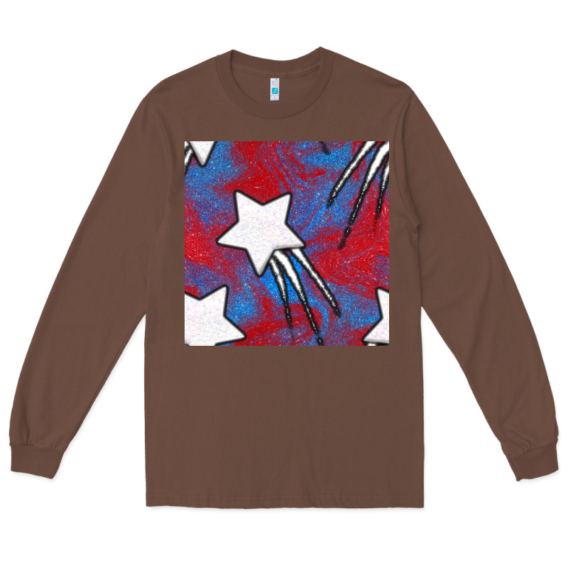 Glitter 4th Of July Seamless Pattern Long Sleeve Tee by BundleAndBundleShop | Teevron
