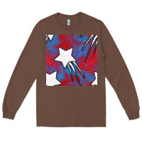 Chestnut Glitter 4th Of July Seamless Pattern Long Sleeve Tee - BundleAndBundleShop