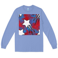Colony Blue Glitter 4th Of July Seamless Pattern Long Sleeve Tee - BundleAndBundleShop