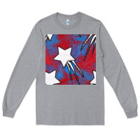 Heather Grey Glitter 4th Of July Seamless Pattern Long Sleeve Tee - BundleAndBundleShop