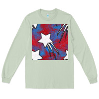 Matcha Glitter 4th Of July Seamless Pattern Long Sleeve Tee - BundleAndBundleShop
