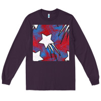 Plum Glitter 4th Of July Seamless Pattern Long Sleeve Tee - BundleAndBundleShop