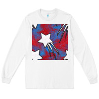 White Glitter 4th Of July Seamless Pattern Long Sleeve Tee - BundleAndBundleShop
