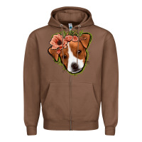 Chestnut jack russel floral Zipper Hoodie - Jasminsmagicworld