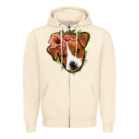 Sandshell jack russel floral Zipper Hoodie - Jasminsmagicworld