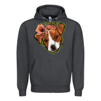 Smoke jack russel floral Zipper Hoodie - Jasminsmagicworld