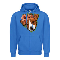 True Royal jack russel floral Zipper Hoodie - Jasminsmagicworld