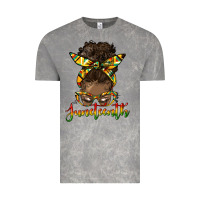 Cloud Rock juneteenth black woman messy bun Vintage Tee - HRA Design Shop