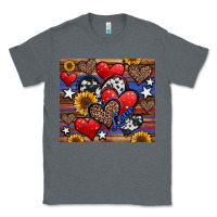 Charcoal Heather 4th of july american hearts Classic Tee - Jasminsmagicworld