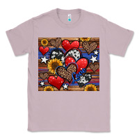 Lilac 4th of july american hearts Classic Tee - Jasminsmagicworld