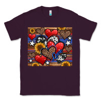Plum 4th of july american hearts Classic Tee - Jasminsmagicworld