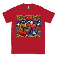 Red 4th of july american hearts Classic Tee - Jasminsmagicworld
