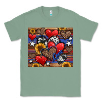 Sage 4th of july american hearts Classic Tee - Jasminsmagicworld