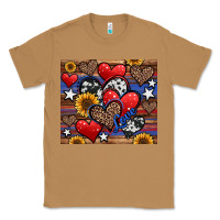 Toasted Coconut 4th of july american hearts Classic Tee - Jasminsmagicworld