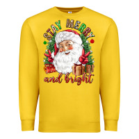 Lemon Stay Merry and bright Christmas with santa Premium Sweatshirt - NancyCooperArtShop