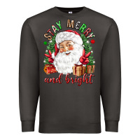 Stay Merry And Bright Christmas With Santa Premium Sweatshirt | Teevron