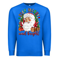 True Royal Stay Merry and bright Christmas with santa Premium Sweatshirt - NancyCooperArtShop