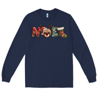 Navy noel with sock and reindeer Long Sleeve Tee - AdoDesignShop