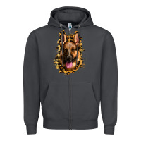 Smoke german shepherd leopard background Zipper Hoodie - Jasminsmagicworld