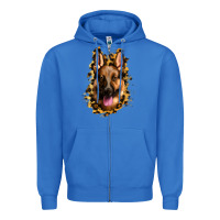 True Royal german shepherd leopard background Zipper Hoodie - Jasminsmagicworld