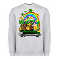 Heather Grey st patricks shamrock gold beer truck Heavyweight Sweatshirt - FaDigitalArtStudio
