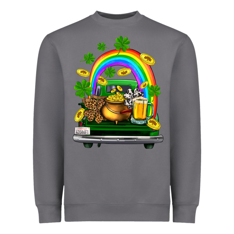 St Patricks Shamrock Gold Beer Truck Heavyweight Sweatshirt by FaDigitalArtStudio | Teevron