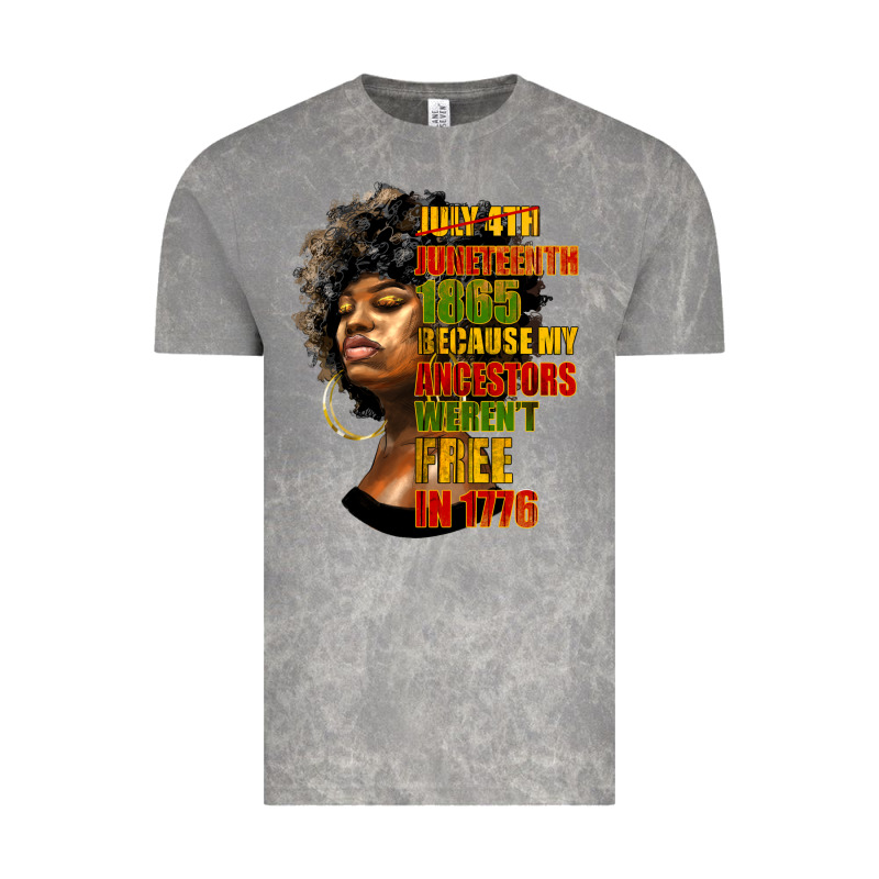 Juneteenth 1885 Because My Ancestors Weren't Free In 1776 Black Woman Vintage Tee by HRA Design Shop | Teevron