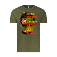 Vintage Olive juneteenth 1885 because my ancestors weren't free in 1776 black woman Vintage Tee - HRA Design Shop