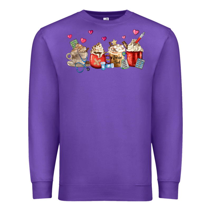 Nurse Coffee Cups Premium Sweatshirt by MaliasSmallBusiness | Teevron