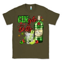 Army Green gin`gle bells with bottle and cocktail Classic Tee - AdoDesignShop