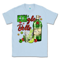 Dusty Blue gin`gle bells with bottle and cocktail Classic Tee - AdoDesignShop