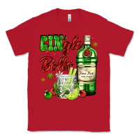 Red gin`gle bells with bottle and cocktail Classic Tee - AdoDesignShop