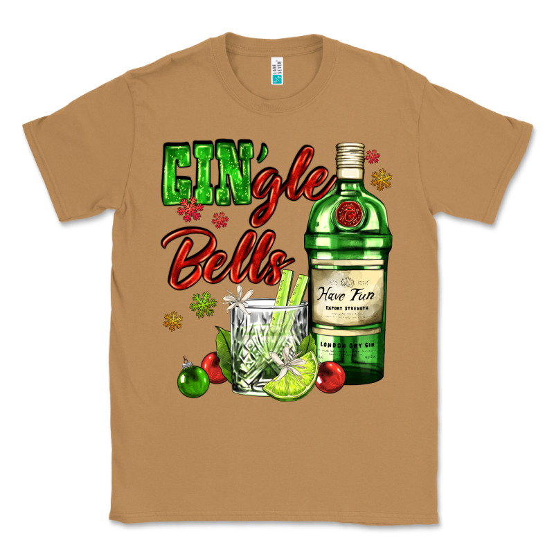 Gin`gle Bells With Bottle And Cocktail Classic Tee by AdoDesignShop | Teevron