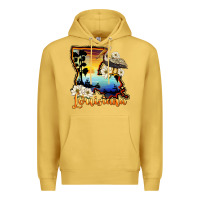 Antique Gold louisiana  sunset map magnolia Premium Hoodie - BarkalooDesign