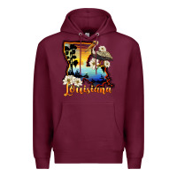 Burgundy louisiana  sunset map magnolia Premium Hoodie - BarkalooDesign