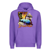 Purple louisiana  sunset map magnolia Premium Hoodie - BarkalooDesign